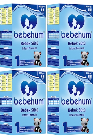 Bebehum 1 No Bebek Sütü 0-6 Ay 800 Gr X 4 Adet