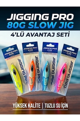 80g Slow Jig 4'lü Avantaj Seti - Tuzlu Su İçin Yüksek Kalite Suni Yem