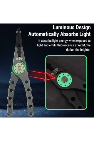 Jeehugo Alüminyum Çelik Işıklandırmalı Balıkçı Pensi - Çizgı Kesme, İğne Çıkarma, Taşınabilir Multifonksiyon Alet Kırmızı/gri/mavi