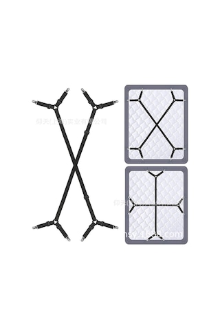 Geeroyoo Ev İçin Elastik Ayarlanabilir Çarpraz Otobük Sabitleyici Kemerleri, Yüksek Kaliteli Dayanıklı Perde Tutucuları - Siyah, 2 Adet Siyah