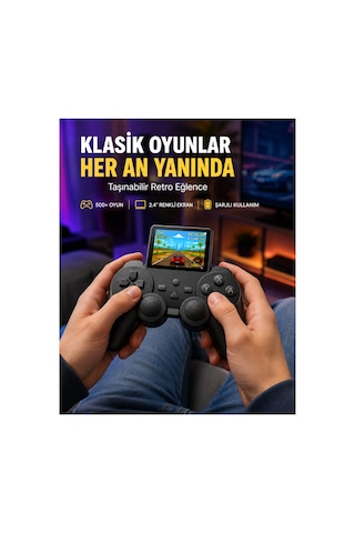 Astraltech 500 Dahili Oyunlu Taşınabilir Retro El Konsolu-2.4 İnç Renkli Ekranlı