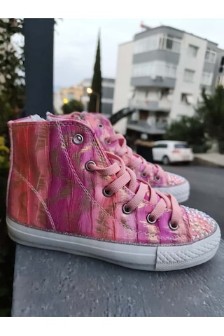Scarpe Magiche Pink Galaxy Işıltılı Kız Çocuk Sneaker 31-35 Numara Arası Işıksızdır Çok Renkli