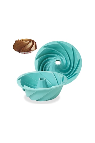 Silikon Yuvalı Tavalar, 2 Parça Yapışmaz Pişirme Kalıpları Kek, Jöle, Jelatin, Ekmek, Jelatin İçin, 9,5 İnç Mavi Çok Renkli