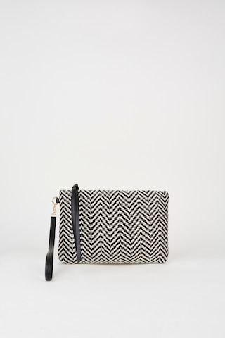 Vivaq Kadın Bellis Balık Sırtı Siyah-beyaz Astarlı Bilek Askılı Portföy El Ve Clutch Çanta Siyah Beyaz