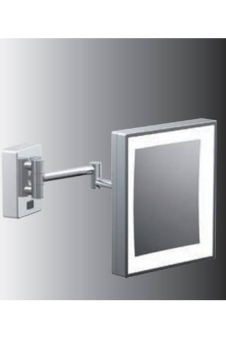 Sonia - Omax Kare Led Işıklı Çift Kollu 3x Büyüteçli Ayna Krom  - M6501-l-ıp44- Diğer