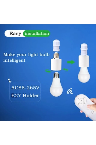 E27 60w Kablosuz Uzaktan Kumanda Akıllı Zamanlayıcı Anahtarı