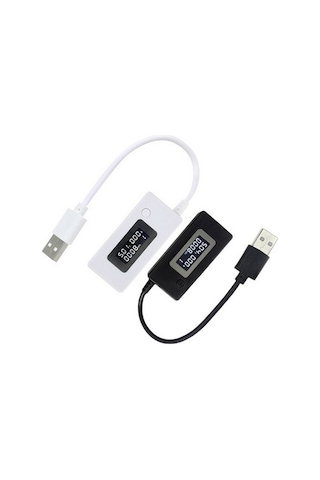 Siyah Cep Telefonu Şarj Test Kontrol Cihazı Pil Durumu Kapasite Akımı Usb Çıkışı Ölçüm
