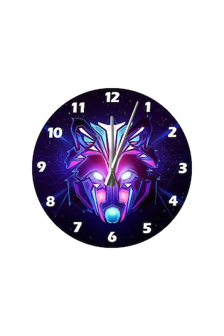 Ti-play Robo Kurt 30x30cm Akrilik Dekoratif Modern Duvar Saati ÇOk Renkli