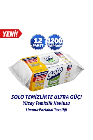 Solo Limon&portakal Tazeliği Yüzey Temizlik Havlusu 12'li