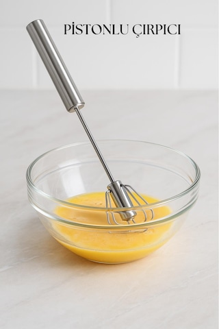 Pistonlu Metal Çırpıcı 30 Cm Metal