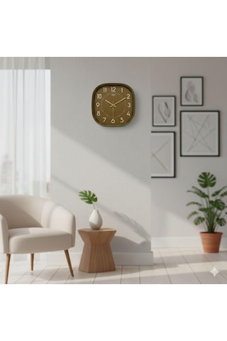 Galaxy Premium Serisi Abs Kasa Duvar Saati Oval 30 Cm Yeşil Renkli Modern Kadran Çok Renkli