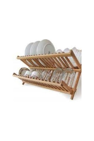 Bambu Bulaşık Sepeti Bambu Tabaklık Bulaşıklık 42 Cm Bambu Bulaşık Sepeti Bambu Tabaklık
