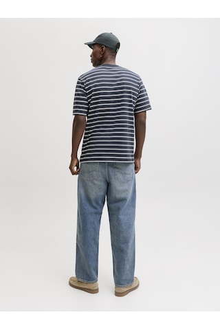 Jack & Jones Erkek Çizgili Nakis Islemeli Tisört - Norrebro - 12291021 Çok Renkli