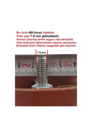 Armut Plastik Baza Mobilya Koltuk Ayağı 8 Ad. Siyah 12cm M8 Vida