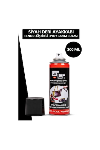 Bağcık + Nuri Leflef Siyah Deri Ayakkabı Renk Değiştirici Sprey Bakım Boyası 200 Ml Set Siyah
