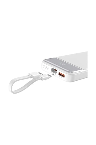Juo MT03276 10000 mAh 22.5 W Led Lightning- Type-C Kablolu Powerbank Beyaz