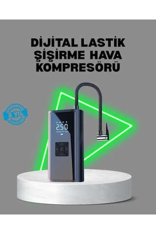 80w Kablosuz Dijital Ekranlı Taşınabilir Lastik Şişirme Pompası Cn