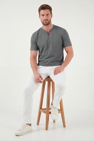 Buratti Pamuklu Regular Fit Yarım Fermuarlı Erkek T Shirt 5902653 Açık Haki