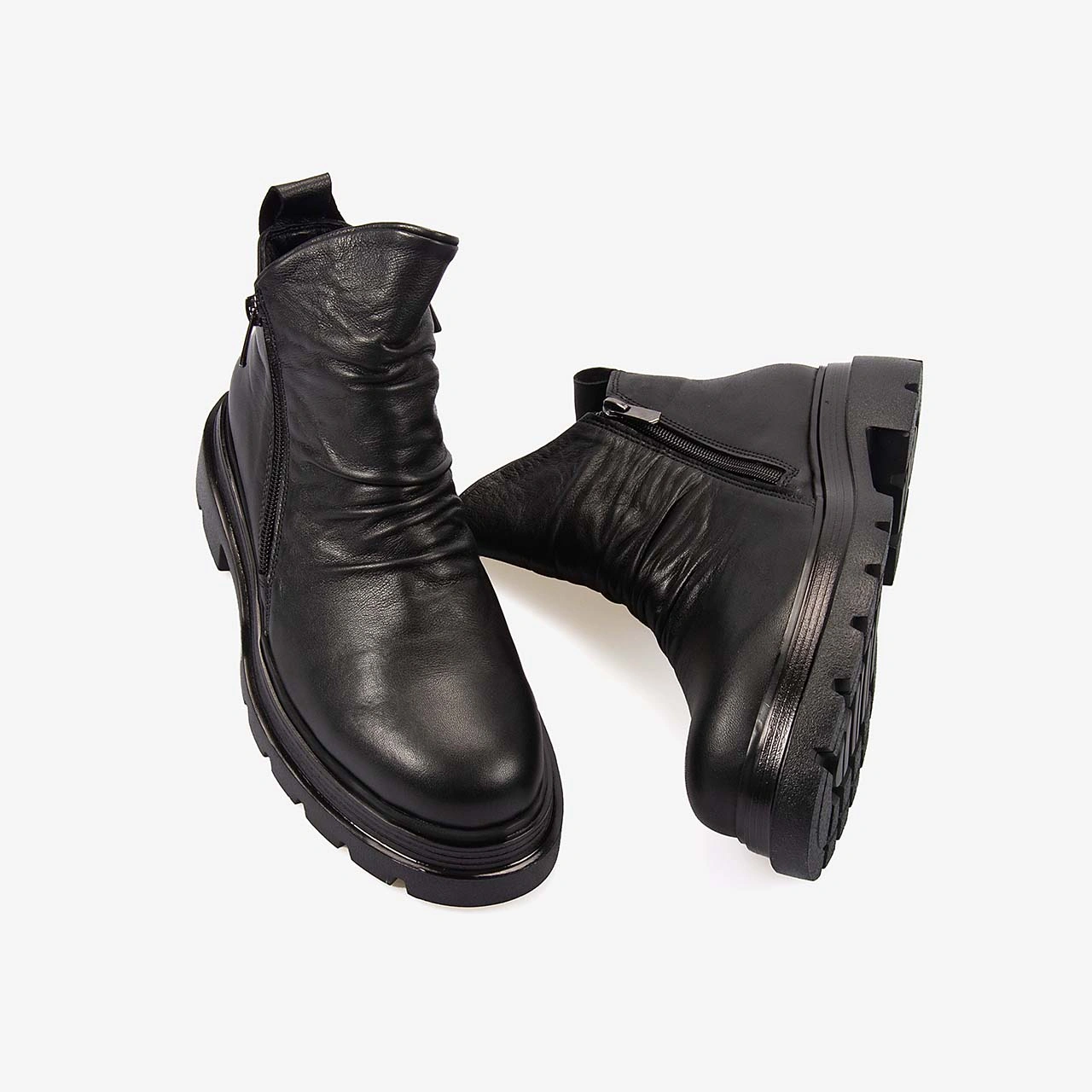 Kemal Tanca Hakiki Deri Kadın Bot T801 Siyah