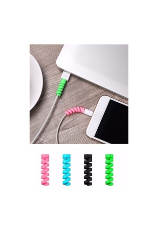 Telefon Şarj Kablo Koruyucu Silikon Spiral Usb Koruyucu 4lü Paket Belirtilmemiş Belirtilmemiş Turunc