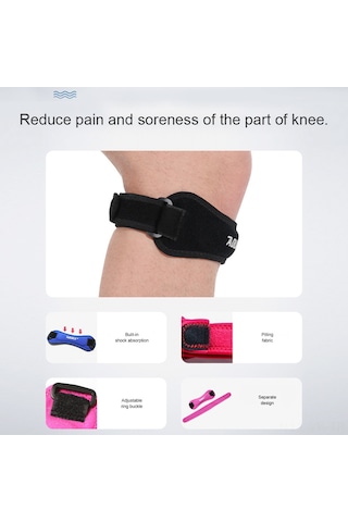 Vkemall Baskılı Diz Koruyucu Patella Bandı - Bisiklet, Dağcılık, Basketbol Spor Diz Protektifi Siyah Tek Adet Siyah