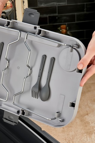 Katlanır Piknik Seti Masalı Silikon Sepet 24 Lt Kamp Çantası Gri Gri