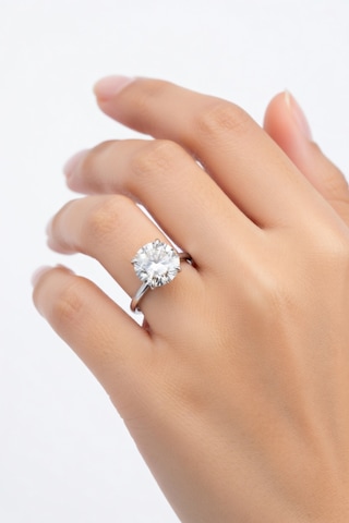 925 Ayar Gümüş Ice Cut Yuvarlak Tek Taş Yüzük 925 Ayar Gümüş Ice Cut Yuvarlak Tek Taş Yüzük