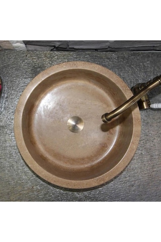 Noche Traverten Silindir Lavabo