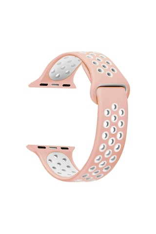 Microsonic Apple Uyumlu Watch Se 40Mm Sport Band Kordon Pembe Beyaz