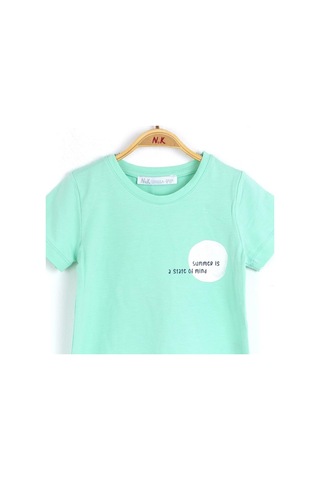 Erkek Bebek Pamuklu, Rahat Kalıp Arka Baskılı Tshirt-6968-yeşil Yeşil