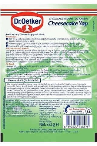Dr. Oetker Cheesecake Yap 222 G