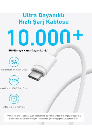 Anker Şarj Cihazı 45w Usb-c Ve Usb-c Kablolu 2'li Set - B2653 - Beyaz Anker Türkiye