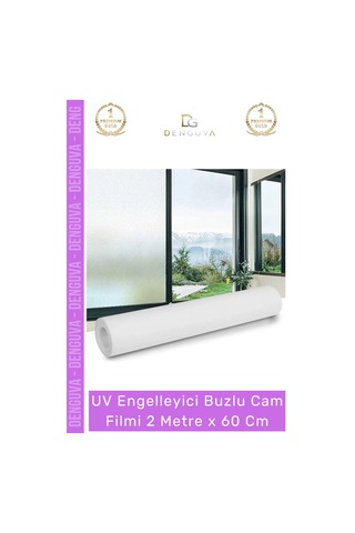 Camfilmi Uv Engelleyici Kaliteli Şık Pratik Gizlilik Sağlayan Buzlu Cam Filmi 2 Metre X 60 Cm