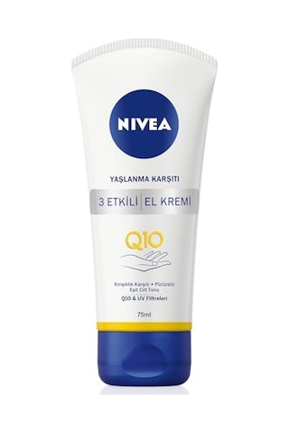 Nıvea Q10 Yaşlanma Karşıtı 3 Etkili El Kremi, 75 Ml, Yoğun Nemlendirici