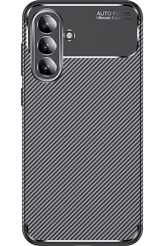 Adige Samsung Uyumlu Galaxy A37 Kılıf Negro Karbon Desen Silikon