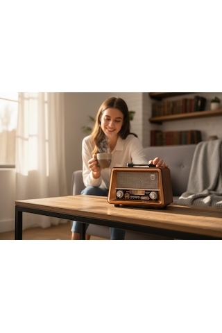 Rt-817 Nostalji Ahşap Gerçek Radyo,bluetooth Özellikli Trend Nostaljik Radyo