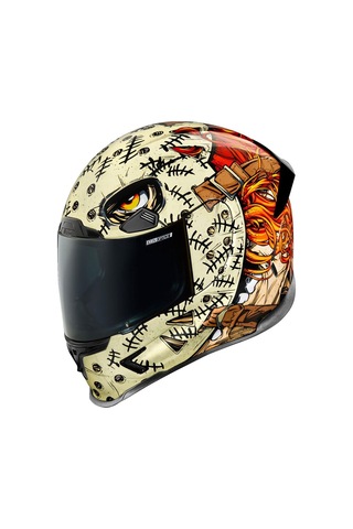 Icon Airframe Pro Topshelf Kapalı Motosiklet Kaskı Siyah Beyaz Kahverengi Turuncu