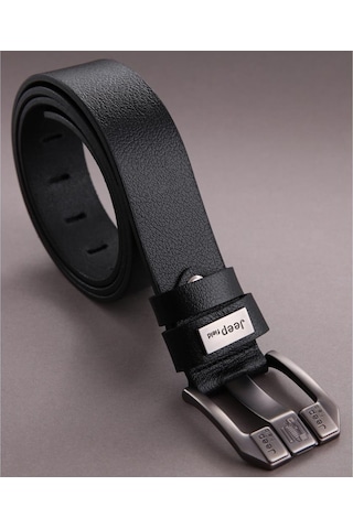 Jeep Premium Field Hakiki Deri Erkek Kemer Siyah