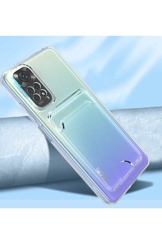 Xiaomi Redmi Note 11 Pro 5g İle Uyumlu Kılıf Kartlıklı Kartvizitli Şeffaf Telefon Kılıfı Kapak