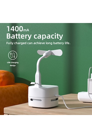 Gajeena Beyaz Masaüstü Elektrikli Süpürge - Kağıt, Silgi, Bisküvi Kırıntısı Ve Saç Temizleyici - 2xaa Pil İle Çalışır Pil Dahil Değil