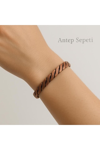 Bakır Vintage Burgu Bileklik Kahverengi