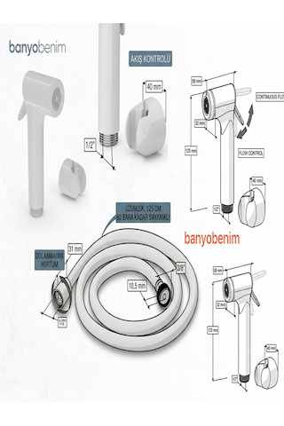 İz Yapı Banyobenim Refectio Pvc Hortumlu Taharetmatik Beyaz