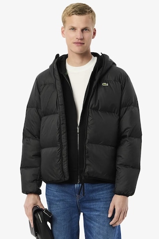 Lacoste Relaxed Fit Down Fill Jacket Kaz Tüyü Dolgu Sabit Kapüşonlu Siyah Mont Siyah