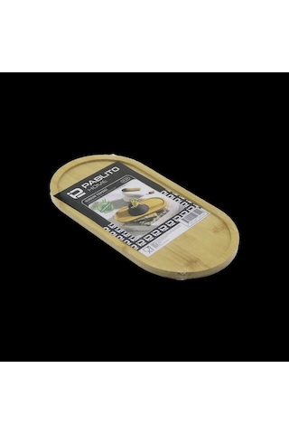 Jenerik Oval Ahşap Bambu Yağdanlık Altlık Ve Sunum Tepsisi 12x24x0.8 Cm Çok Renkli