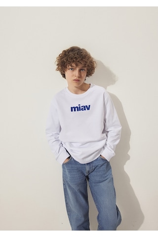 Mavi - Miav Baskılı Beyaz Sweatshirt 6610031-620 Beyaz