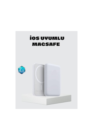 Magsafe 15w Kablosuz Hızlı Şarj, Lightning Girişli Taşınabilir Batarya Çok Rnekli