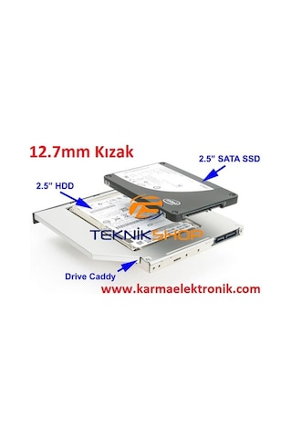 Vestel uyumlu DVD-SSD Çevirici Adaptör Kızak 12.5mm Kalın Versiyo