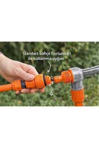 4'lü Bahçe Sulama Fıskiyesi, Mavi Ve Turuncu, Kısa Memeli, Döner Başlıklı, Çim Ve Bitki Sulama Sistemi Diğer