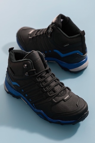 Tonny Black Unisex Siyah Sax Rahat Kalıp Yanı Şerit Detaylı Bağcıklı Trekking Bot Tb242-0 324 Siyah Sax Siyah - Saks Mavi