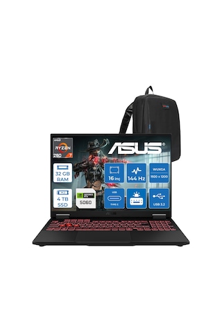 Asus TUF Gaming A16 FA608UMI-TU166F15 Ryzen 7 260 32 GB 4 TB SSD RTX5060 16" Free Dos Dizüstü Bilgisayar